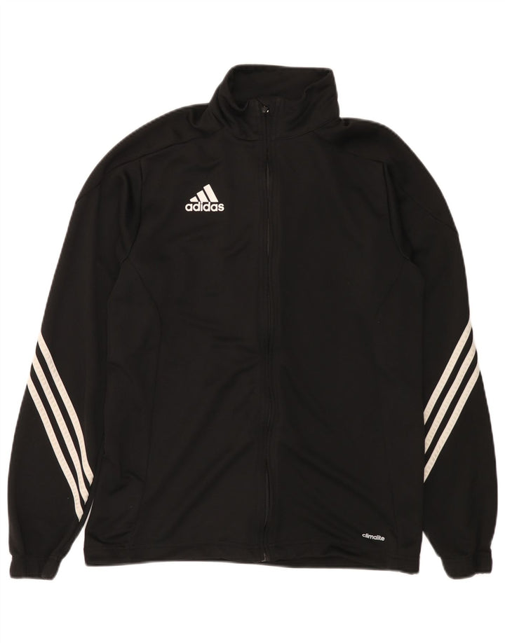 Jachetă de top pentru trening Adidas Climalite pentru bărbați, poliester mediu negru