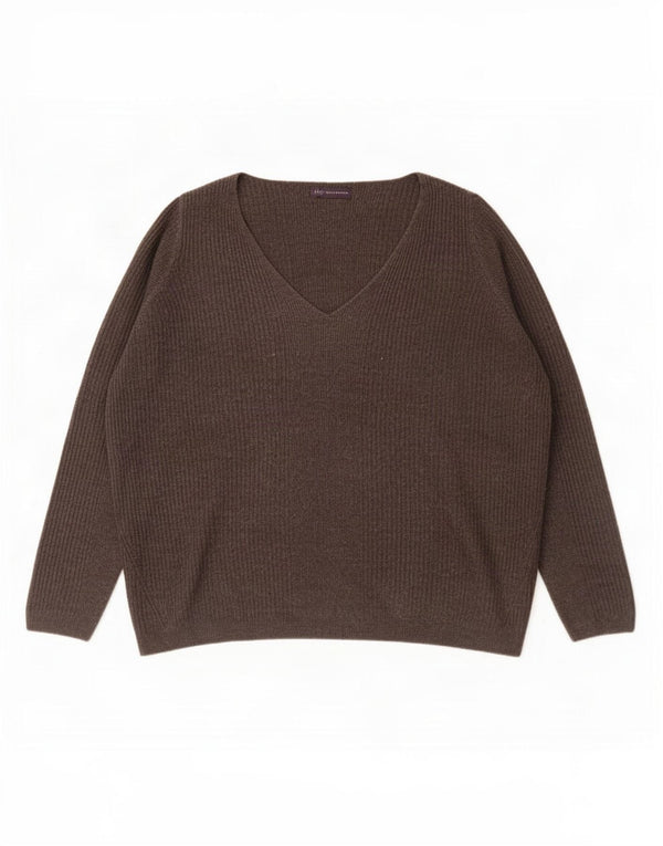 Marks & Spencer pulover supradimensionat pentru femei cu decolteu în V UK 20 2XL gri