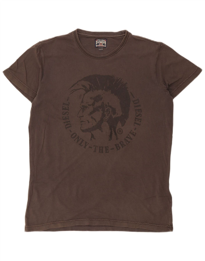 Tricou grafic pentru bărbați Diesel Top mare din bumbac gri