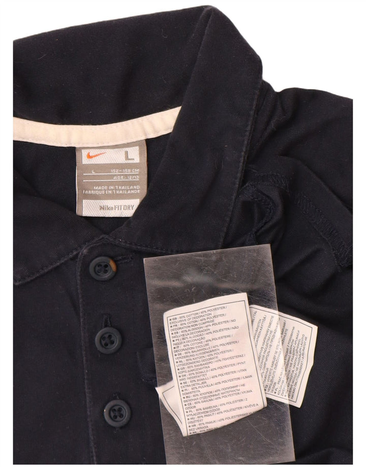 Tricou polo NIKE pentru băieți 12-13 ani, mare, bleumarin, bumbac color bloc