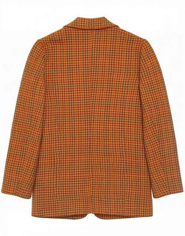 Vintage Femei 2 Button Blazer Jacket IT 42 Medium Brown Houndstooth