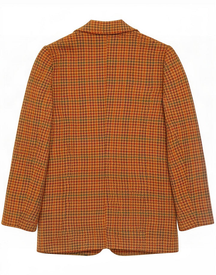 Vintage Femei 2 Button Blazer Jacket IT 42 Medium Brown Houndstooth