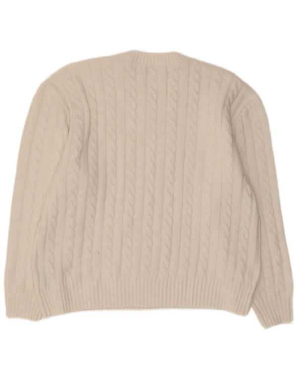 Pulover Hollister pentru femei cu gâtul turnat supradimensionat UK 6 XS Poliester alb