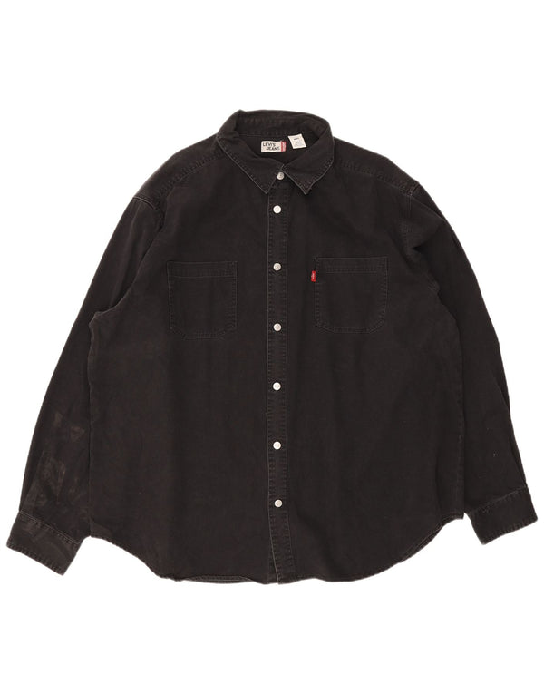 Cămașă de blugi Levi's pentru bărbați, bumbac negru 2XL