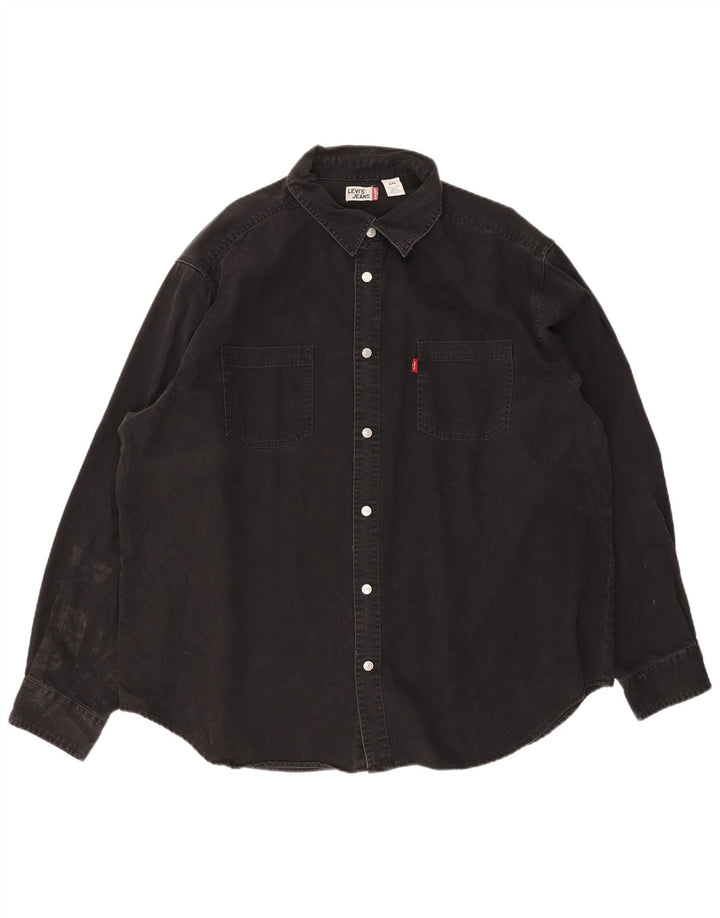 Cămașă de blugi Levi's pentru bărbați, bumbac negru 2XL