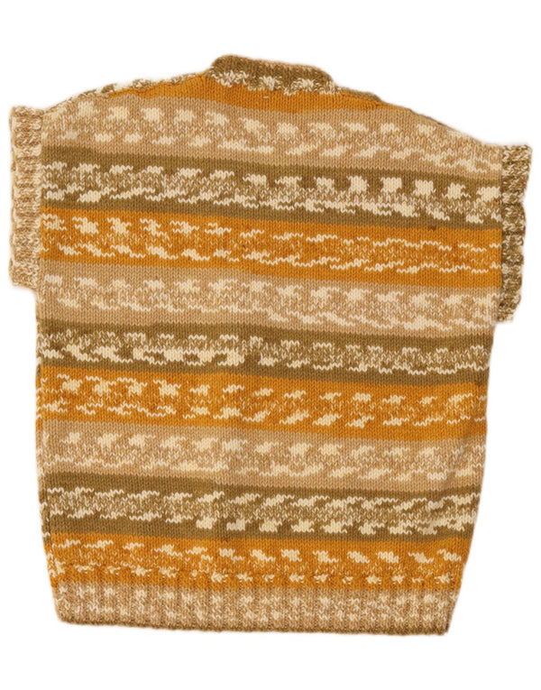 Pulover vintage pentru femei cu decolteu în V UK 18 XL, cu dungi multicolore