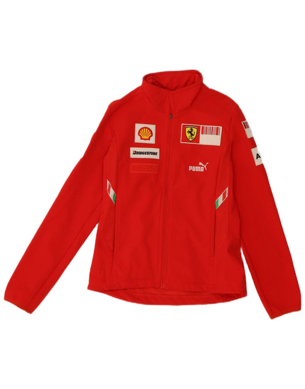 Jachetă de top Puma Ferrari Graphic pentru bărbați din poliester roșu mic