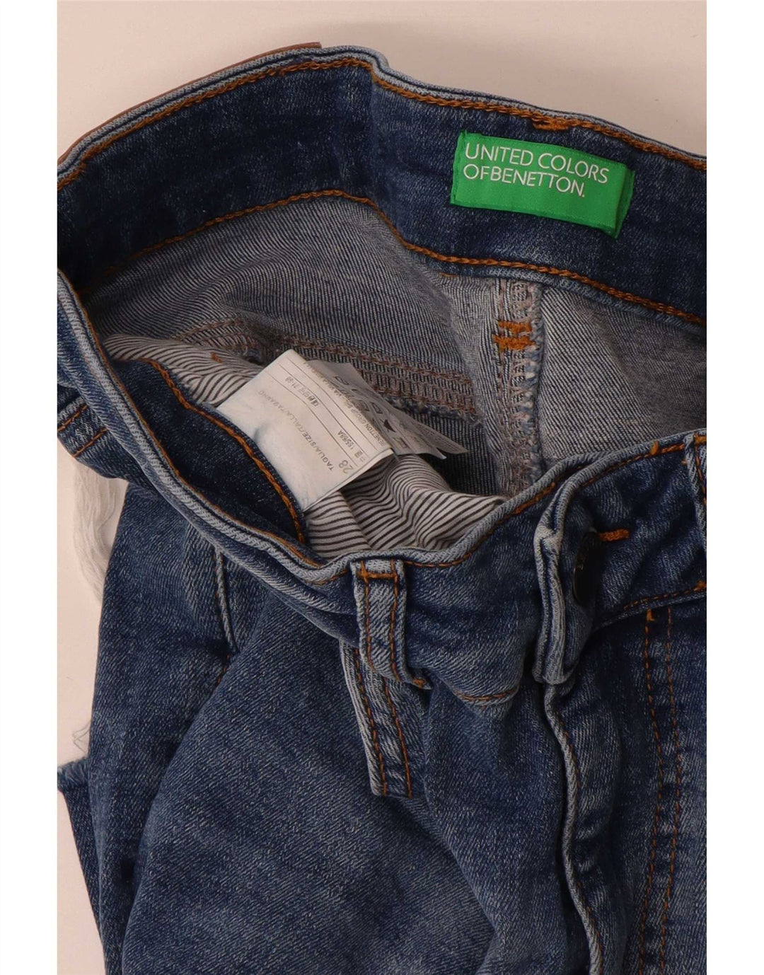 Blugi drepti pentru femei Benetton W28 L28 Bumbac albastru