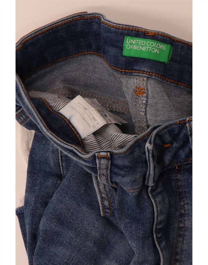 Blugi drepti pentru femei Benetton W28 L28 Bumbac albastru