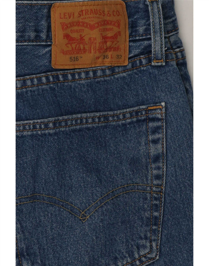 Blugi Levi's 516 Slim Straight pentru bărbați W36 L32 Bumbac albastru