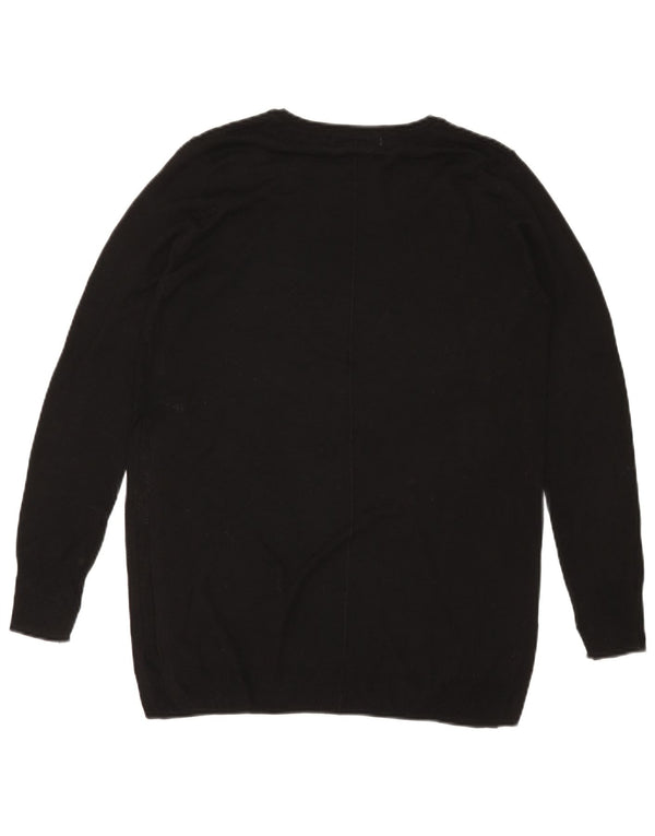 Pulover supradimensionat pentru femei Zara, cu gât crew, UK 10, mic, negru, viscoză
