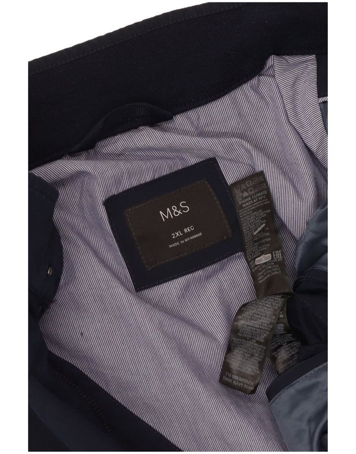 Geacă bomber pentru bărbați Marks & Spencer UK 44 2XL poliester bleumarin