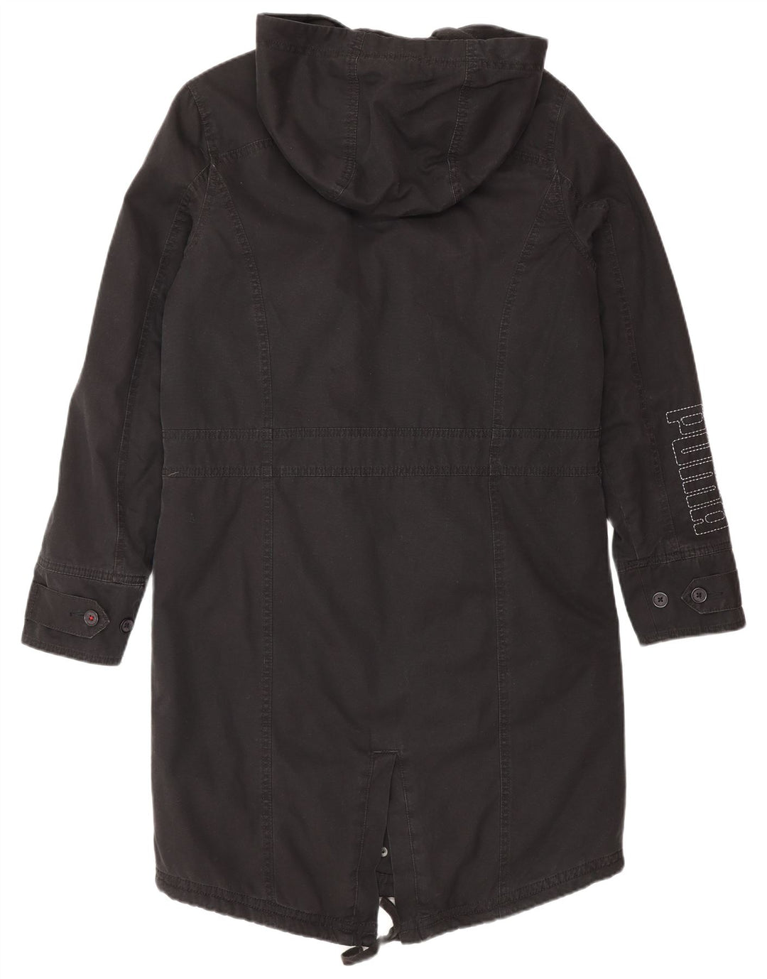 Jachetă parka supradimensionată cu glugă PUMA pentru femei UK 10, bumbac negru mic