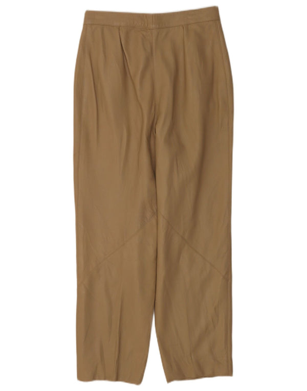 Pantaloni vintage din piele conică pentru femei IT 44 Medium L26 L26 Piele bej