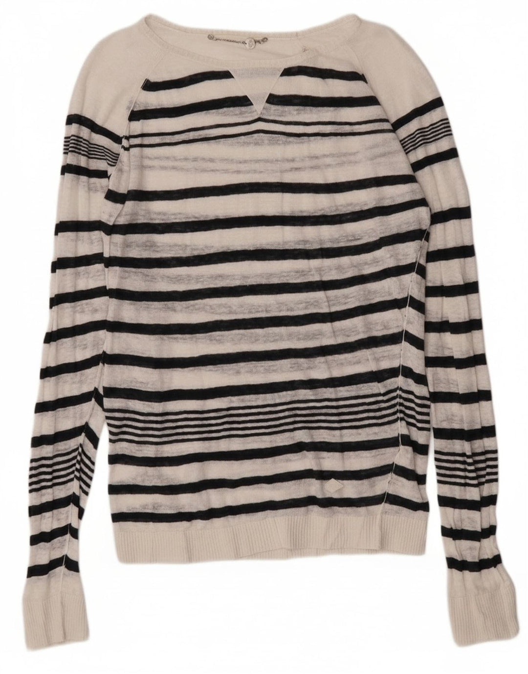 Pulover Diesel pentru femei cu gât de barcă UK 14 Medium White Striped
