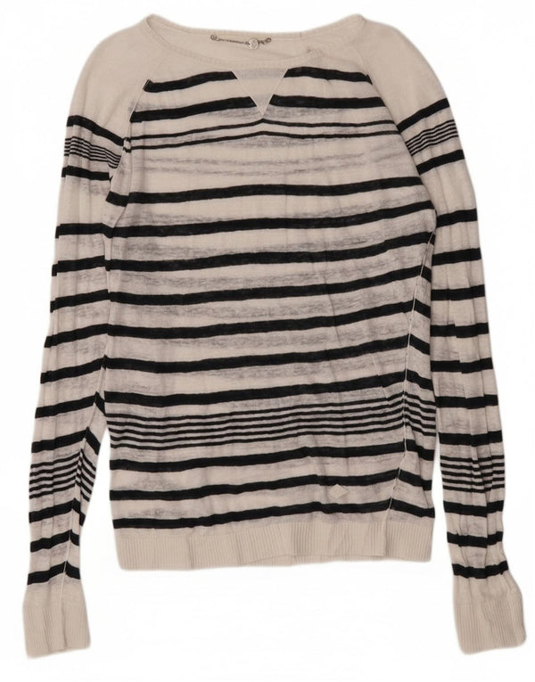 Pulover Diesel pentru femei cu gât de barcă UK 14 Medium White Striped