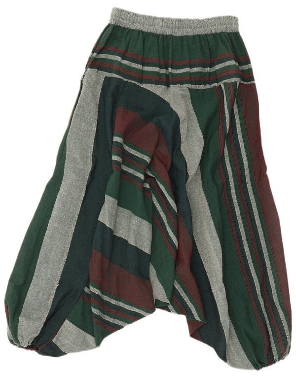 Pantaloni harem de damă vintage W32 L32 bumbac cu dungi verzi
