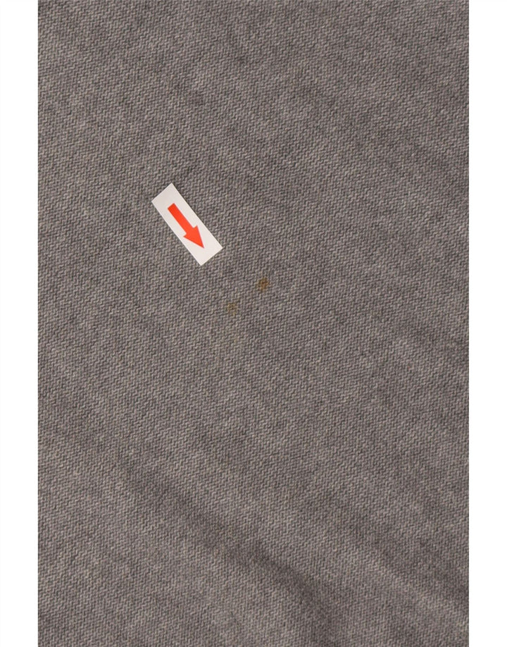 JACK & JONES Pulover pentru bărbați cu gât roșu din bumbac, gri mediu