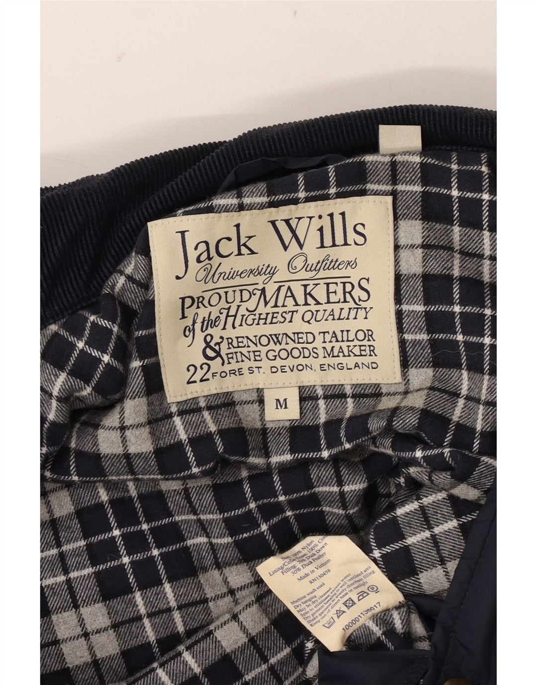 Gilet căptușit Jack Wills pentru bărbați UK 38 Medium Navy Blue Marine