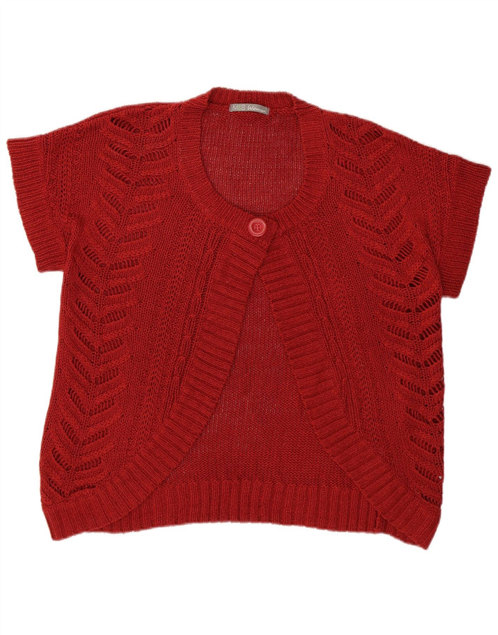 Pulover cardigan cu mânecă scurtă pentru femei Marks & Spencer UK 14 Large Red