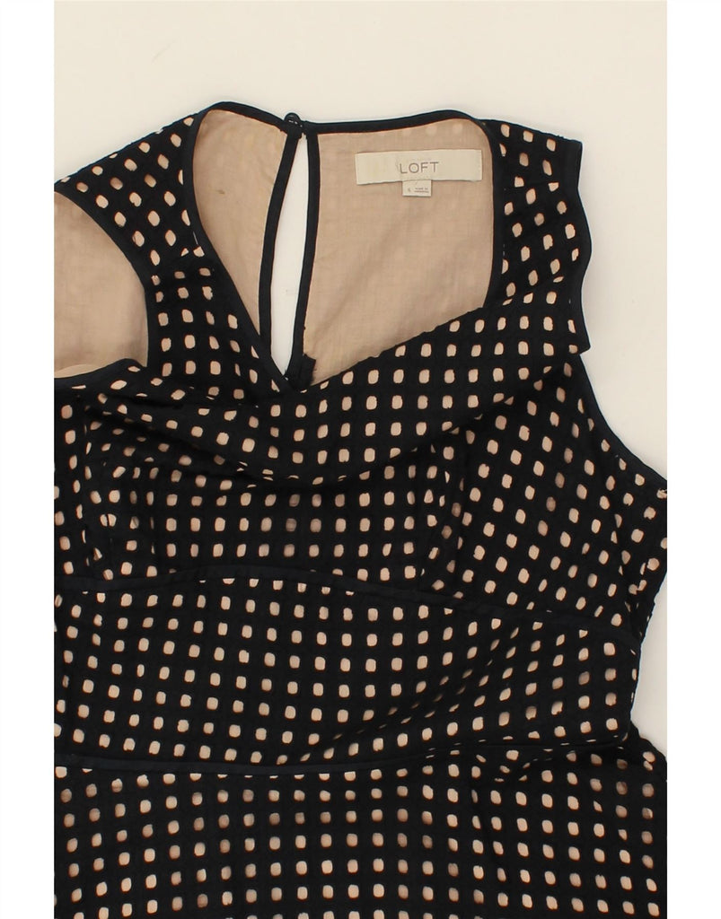 ANN TAYLOR LOFT Womens Sleeveless A-Line Dress US 6 Medium Black Spotted Vintage Ann Taylor Loft and Second-Hand Ann Taylor Loft from Messina Hembry 