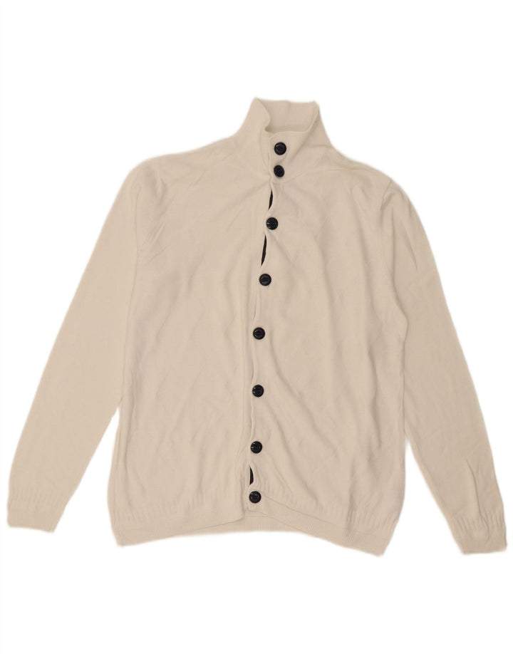 Pulover cardigan pentru bărbați Zara, mare, alb, bumbac