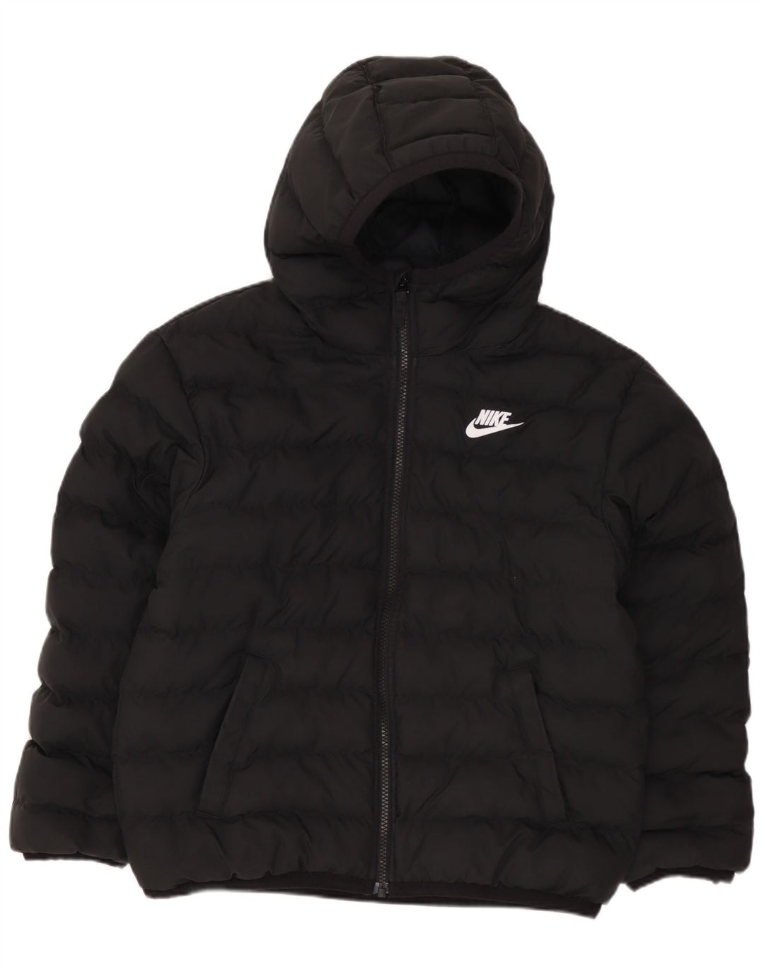 Jachetă căptușită cu glugă NIKE pentru băieți 10-11 ani Poliester negru mediu