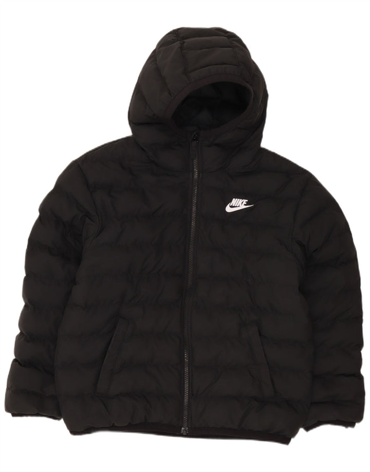 Jachetă căptușită cu glugă NIKE pentru băieți 10-11 ani Poliester negru mediu