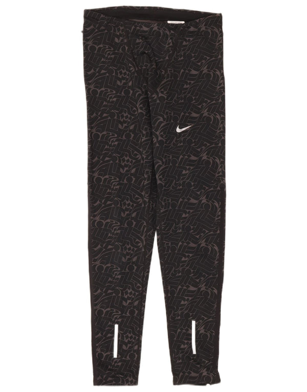 Leggings Nike Dri Fit pentru femei UK 14 Medium Black Geometric Poliester