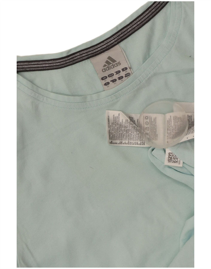 Top pentru femei ADIDAS cu mânecă lungă UK 10 mic albastru bumbac