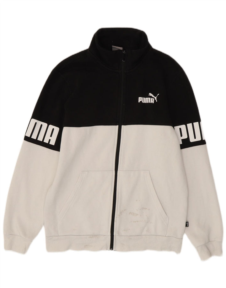 Jachetă de top pentru trening grafic PUMA pentru bărbați, bumbac alb, bloc de culoare