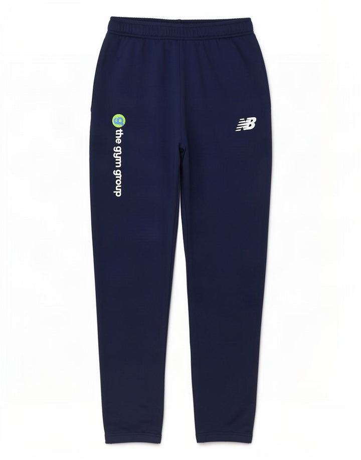 Pantaloni de trening cu grafică New Balance pentru bărbați, poliester mediu bleumarin