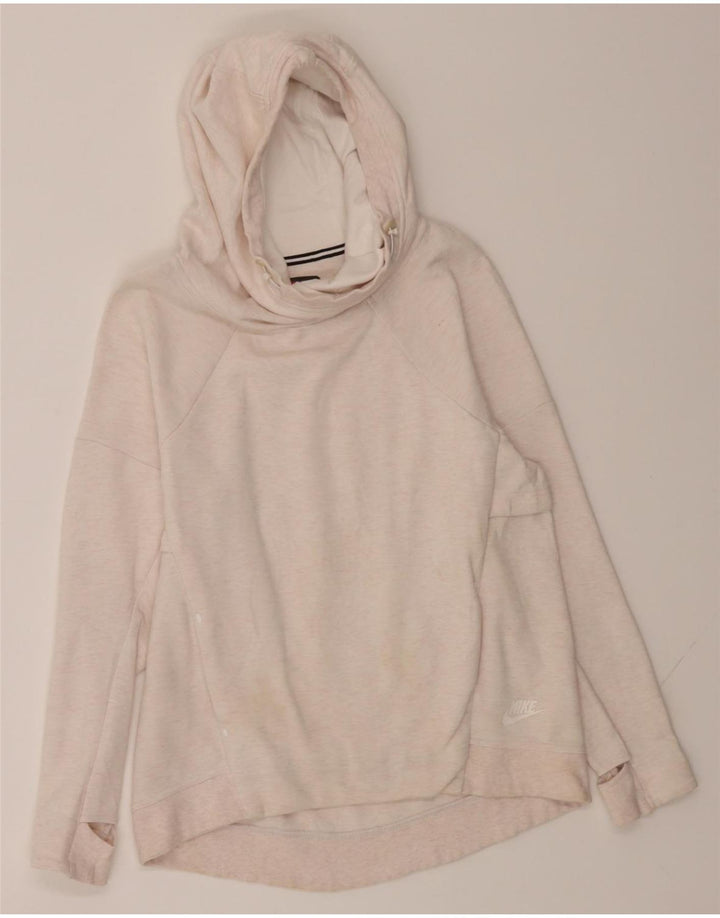 NIKE Womens Oversized Sweatshirt Jumper UK 10 Small Off White Cotton Vintage Nike and Second-Hand Nike from Messina Hembry 