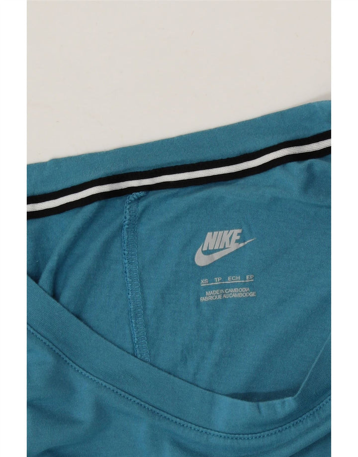 NIKE Womens Oversized Graphic Vest Top UK 6 XS Blue Cotton Vintage Nike and Second-Hand Nike from Messina Hembry 