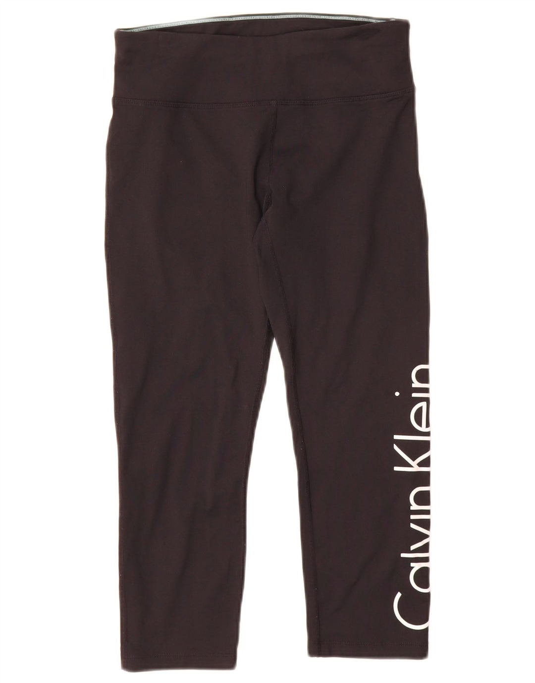 Calvin Klein Leggings cu grafică pentru femei UK 10 Small Black Nylon