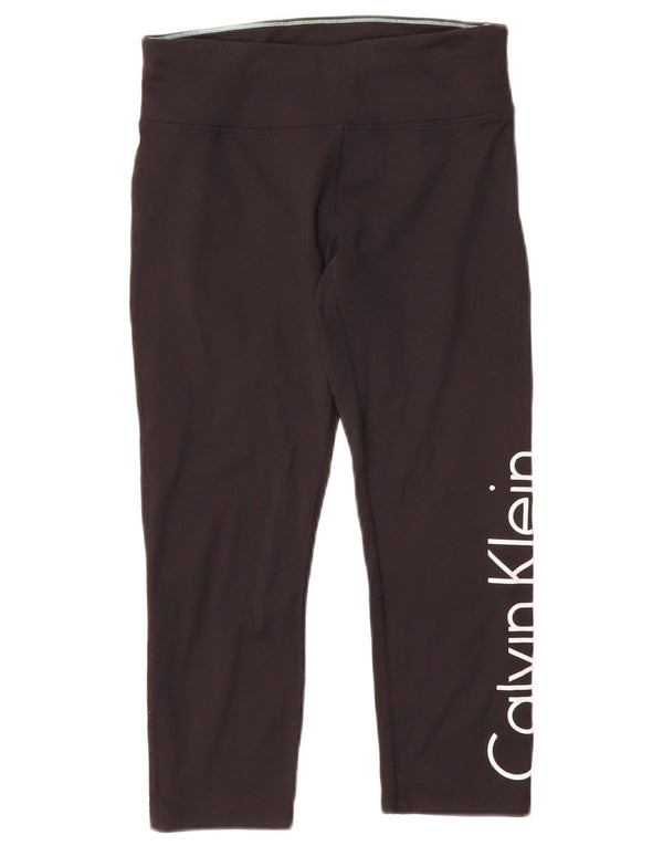 Calvin Klein Leggings cu grafică pentru femei UK 10 Small Black Nylon