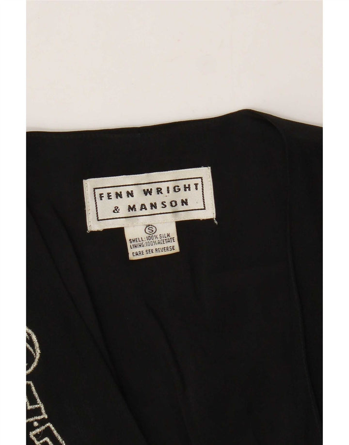 Vestă pentru femei Fenn Wright Manson UK 10 Mic Negru Geometric Mătase