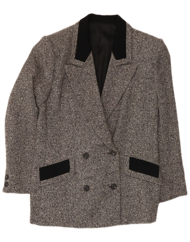Jachetă vintage pentru femei cu piept dublu IT 48 XL Gri Herringbone