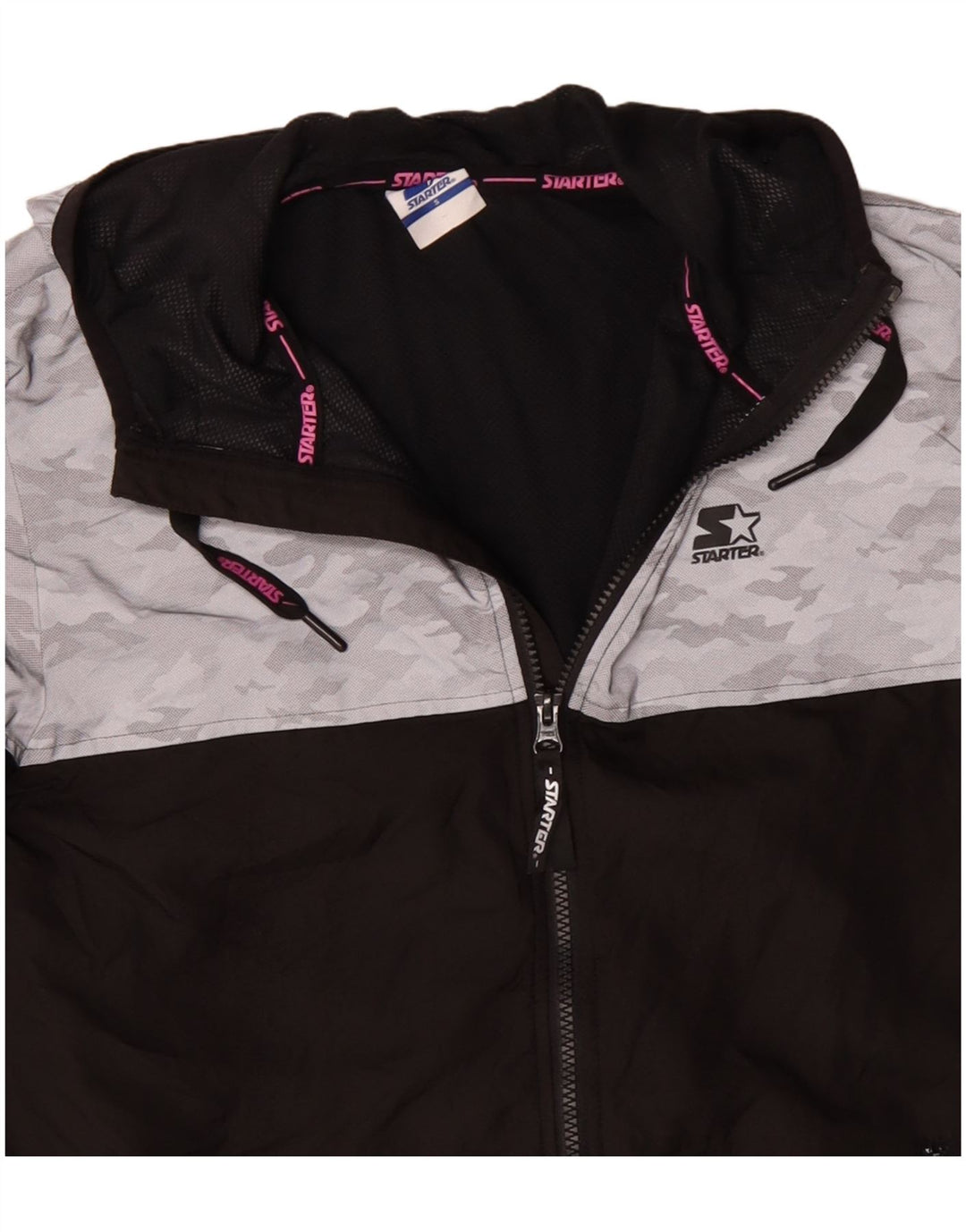 Jachetă de ploaie cu glugă pentru femei STARTER UK 10 Camuflaj negru mic