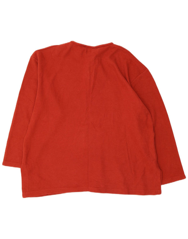 LAURA ASHLEY Womens Oversized Top Long Sleeve UK 18 XL Red Cotton