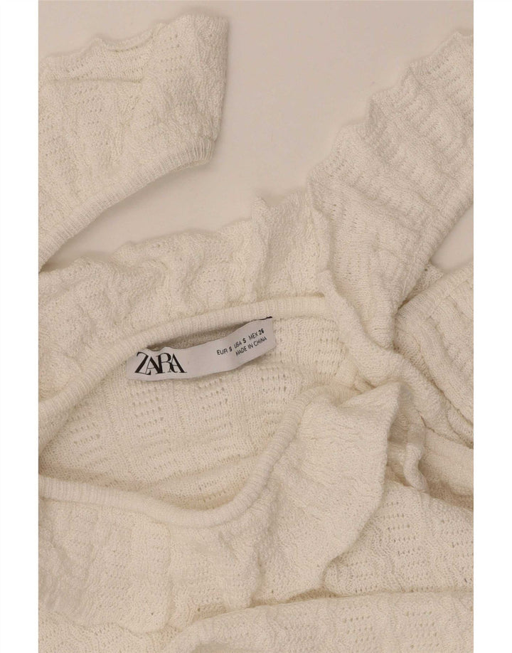 Top cu umăr scurt pentru femei Zara UK 8 Small White