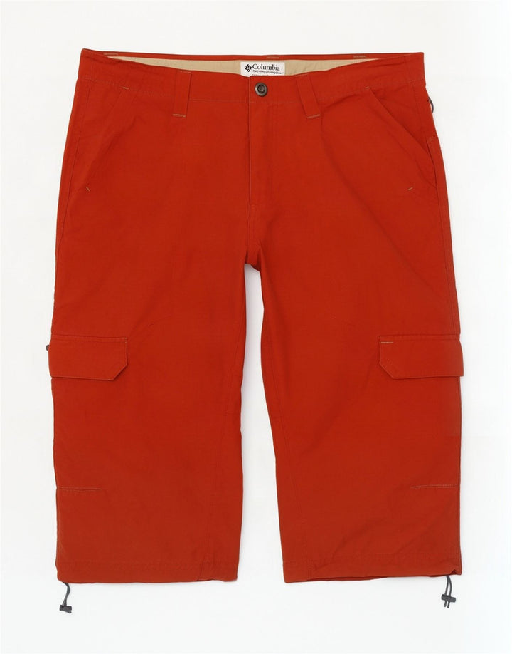 Pantaloni scurți cargo Columbia pentru bărbați W34, bumbac mare portocaliu