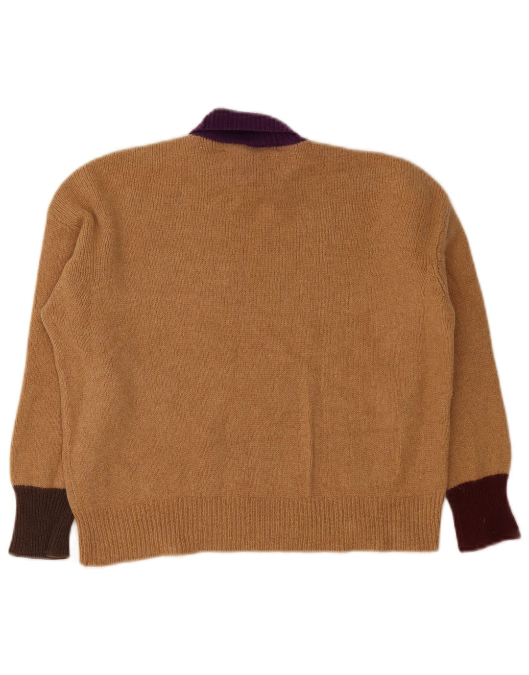 Pulover de damă Marni Crop cu gât rulat, pulover IT 40, maro mic, color block