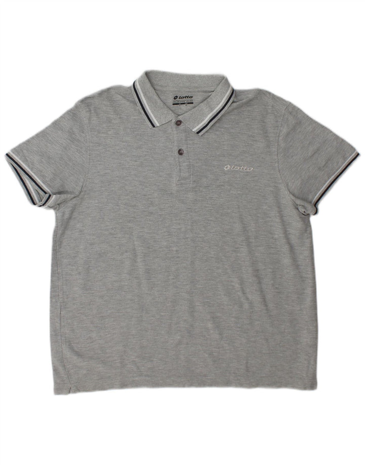 Tricou polo pentru bărbați Lotto, gri mediu cu pete