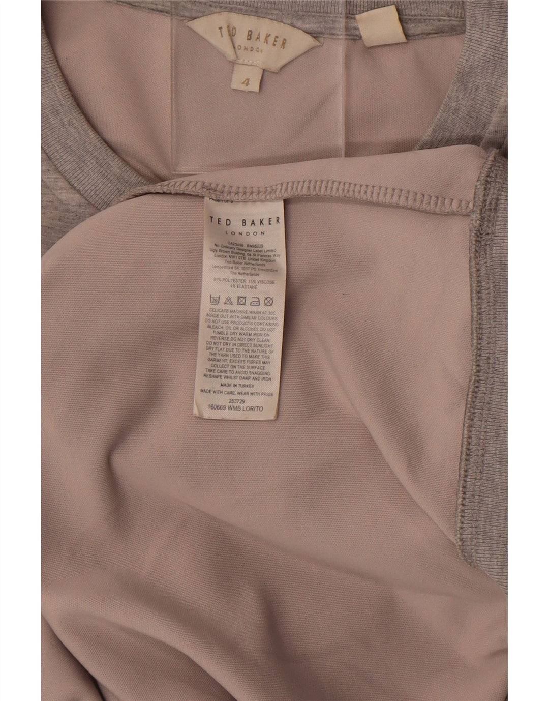Pulover cu grafic pentru femei Ted Baker Mărimea 4 mare, gri cu pete