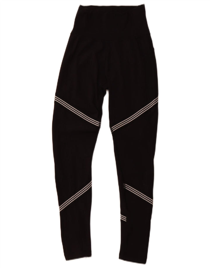 Leggings Climalite ADIDAS pentru femei UK 6 XS poliester cu dungi negre