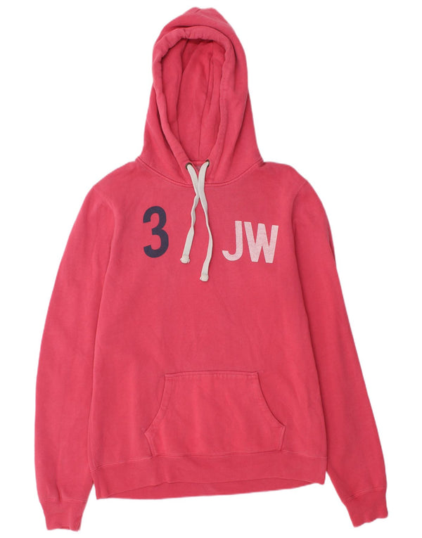 Jack Wills Pulover cu glugă cu grafic pentru femei UK 14, bumbac mare, roz