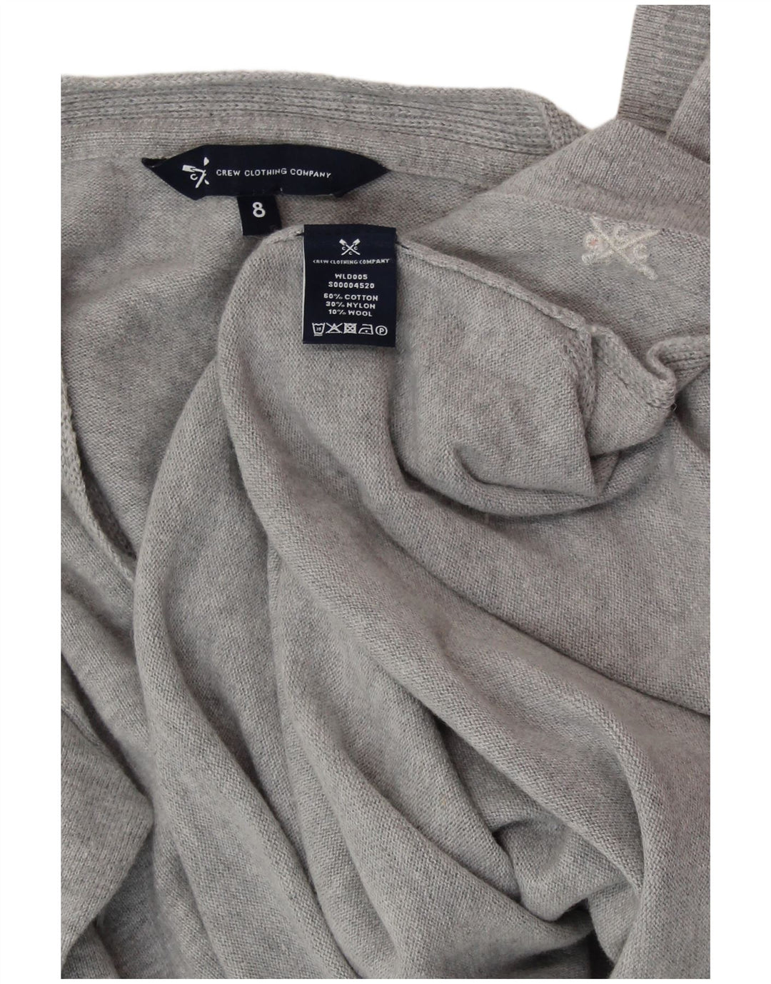 CREW CLOTHING Pulover pentru damă cu decolteu în V UK 8 Small Grey Flecked