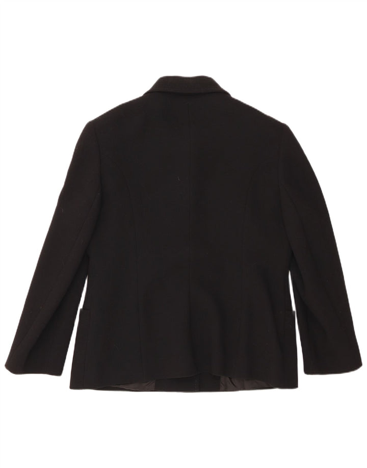 Blazer Vintage pentru femei cu 3 nasturi, UK 18 XL, lână neagră
