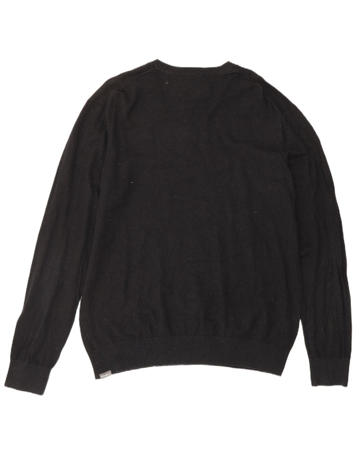 Pulover cu decolteu în V pentru bărbați Eddie Bauer, bumbac negru XL